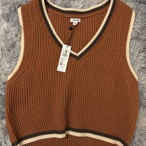 Garage Women's Brown Knit Sweater Vest